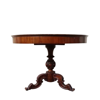 Round walnut table from 1850 Bologna