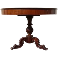 Round walnut table from 1850 Bologna