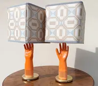 Coppia di lampade in ceramica 1950 guanto Pirelli