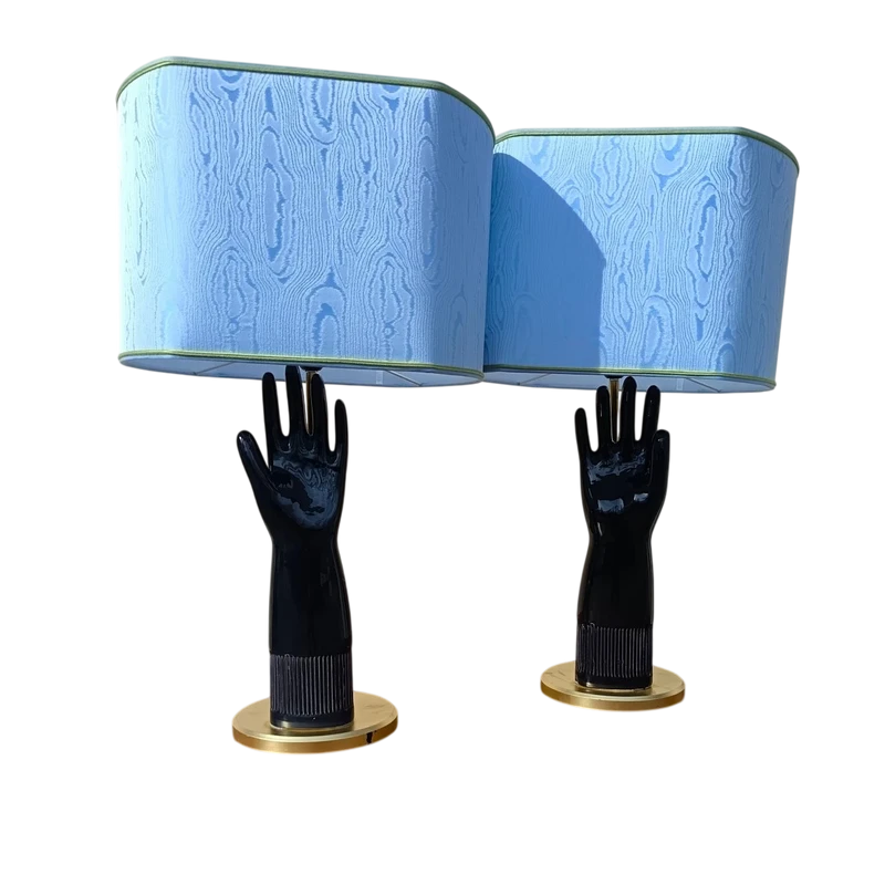 Coppia di lampade in ceramica 1950 guanto Pirelli