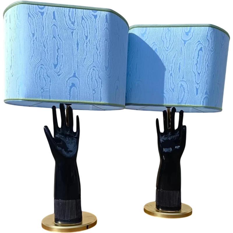 Paire de lampes gants en céramique Pirelli 1950