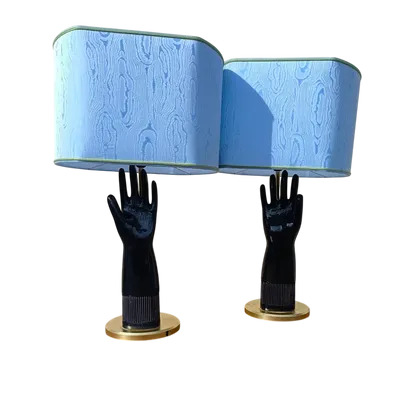 Paire de lampes gants en céramique Pirelli 1950
