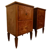 Pair of bedside tables 1790 Bolognese walnut