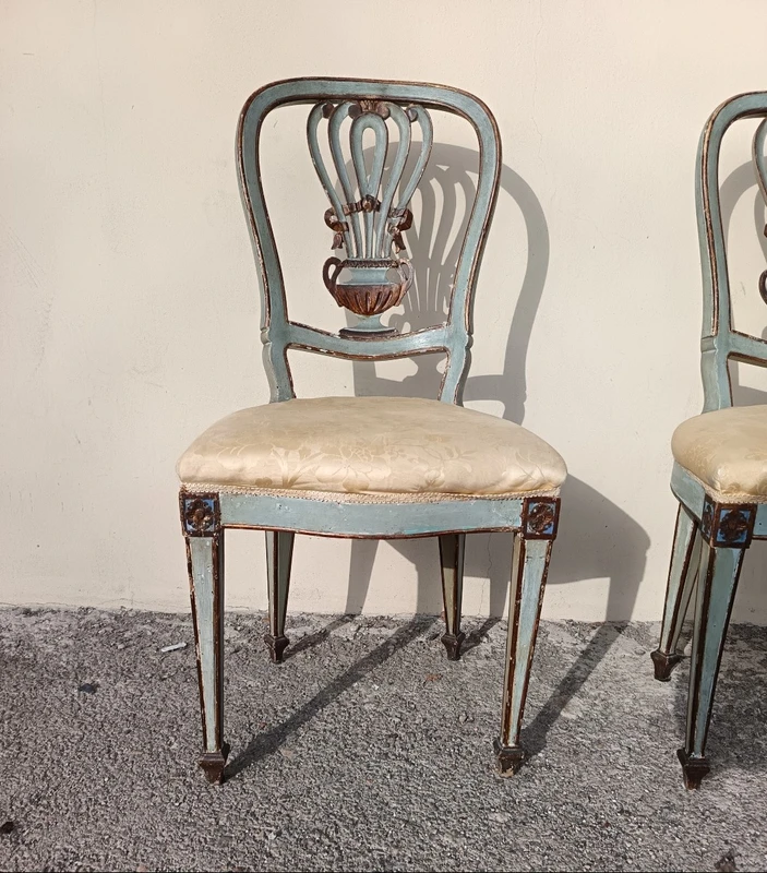 Pair of 18th-century lacquered baroque chairs