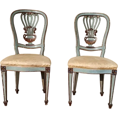 Pair of 18th-century lacquered baroque chairs