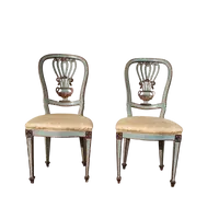 Pair of 18th-century lacquered baroque chairs