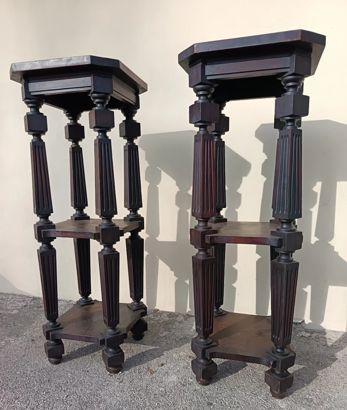 Pair of museum wooden risers 1930s