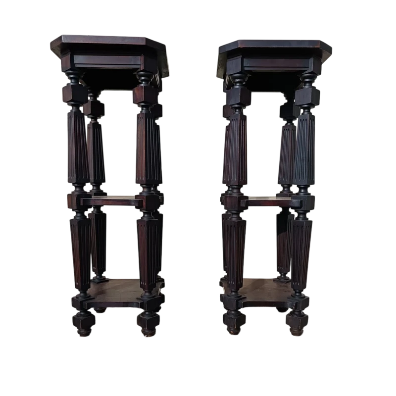Pair of museum wooden risers 1930s