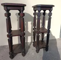 Pair of museum wooden risers 1930s