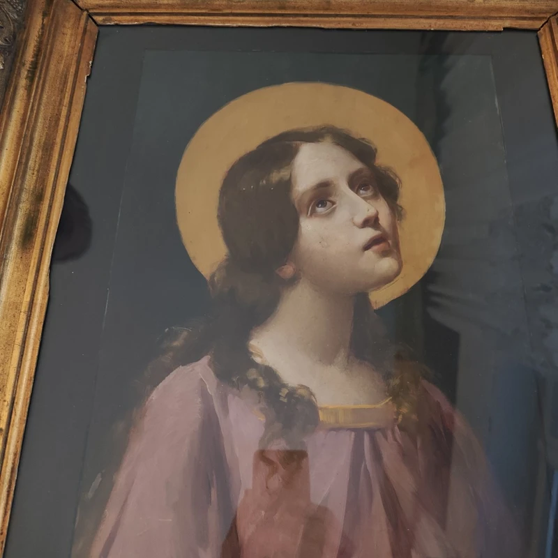 Olio su tavola epoca fine XIX sec Maria Maddalena