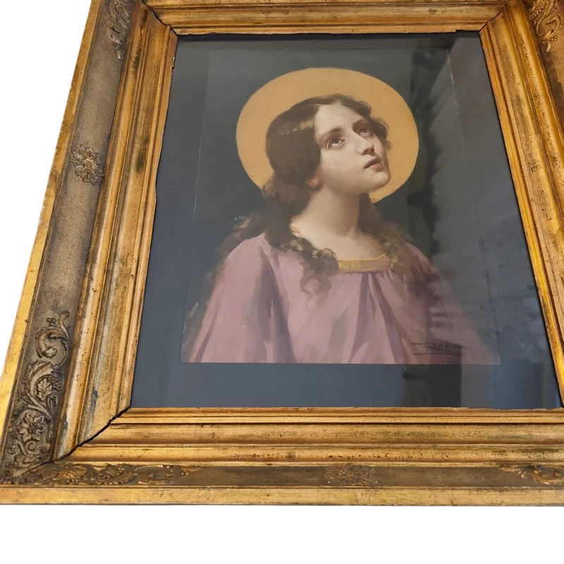 Olio su tavola epoca fine XIX sec Maria Maddalena