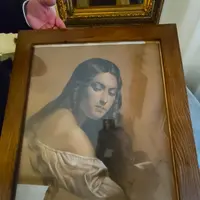 Olio su carta epoca fine XIXsec la donna popolana