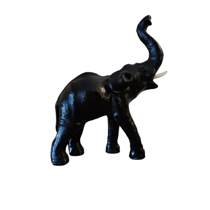 Elephant with tall trunk from the 1800s Papier machè