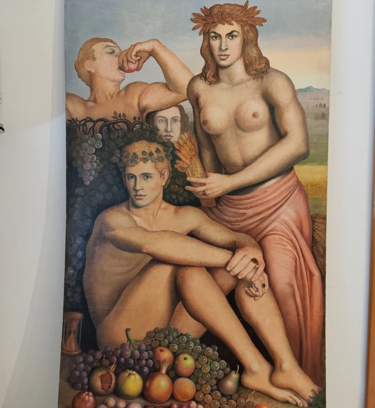 Olio su tavola il tempo delle stagioni del 1950