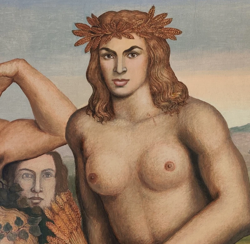 Olio su tavola il tempo delle stagioni del 1950