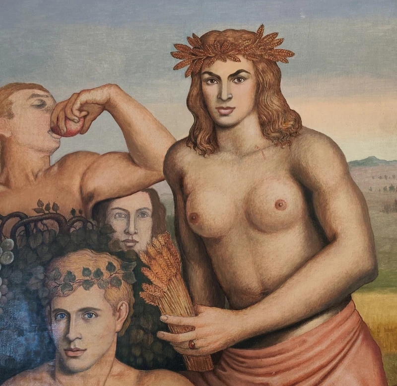 Olio su tavola il tempo delle stagioni del 1950