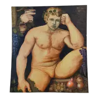 Olio su pannello giovane Bacco del XX secolo