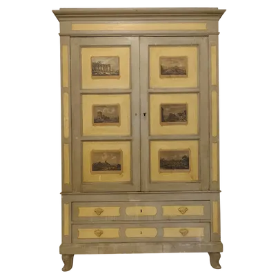 Armoire peinte bolonaise du 19e siècle