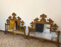 Coppia di Specchiere Lignee Bolognesi Dorate dell’800