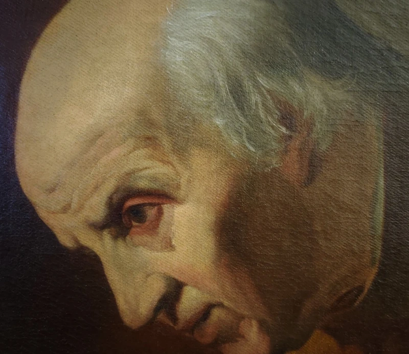 Olio su Tela dell'800 "Il Notaio", Scuola Veneta