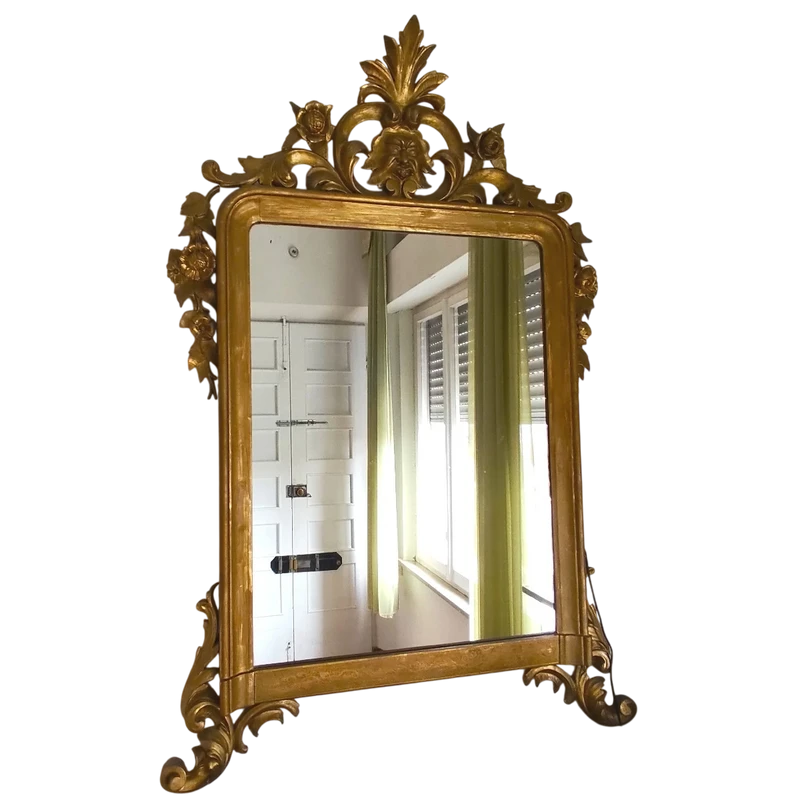800 wooden mirror gilded Bolognese