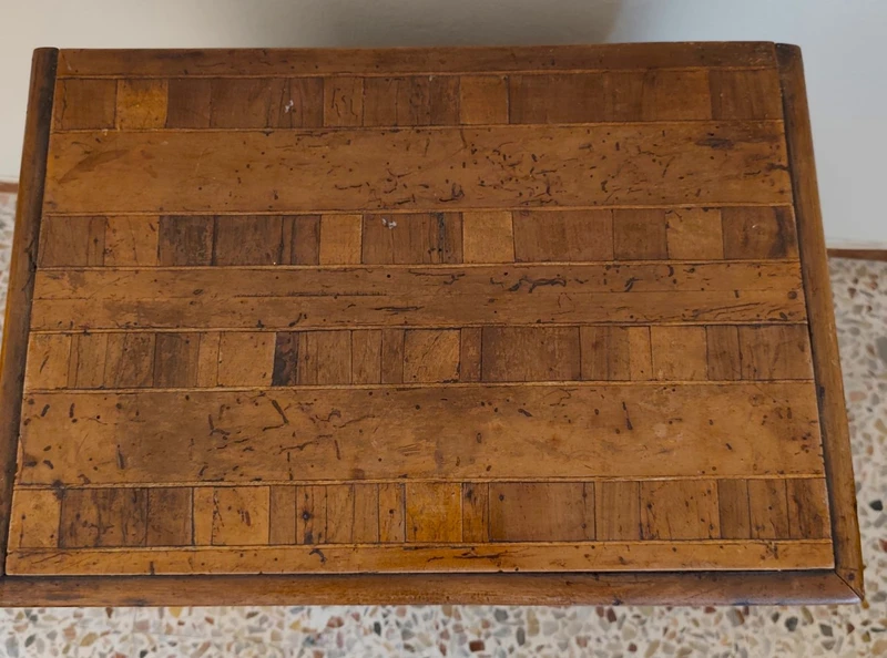 Rare 18th-century Bolognese walnut three-drawer cabinet.