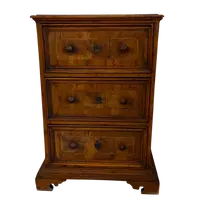 Rare 18th-century Bolognese walnut three-drawer cabinet.