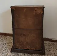 Rare 18th-century Bolognese walnut three-drawer cabinet.