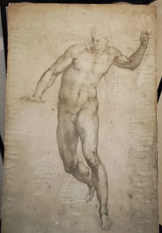 Dipinto a carboncino del 900 studio di uomo