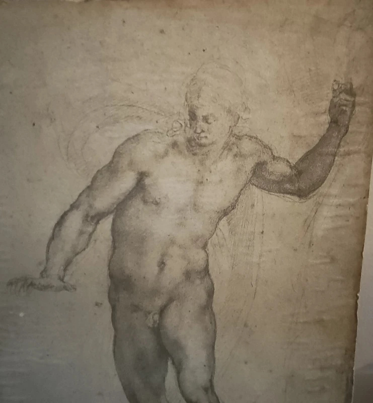 Dipinto a carboncino del 900 studio di uomo