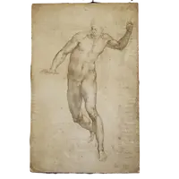 Dipinto a carboncino del 900 studio di uomo