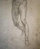 Dipinto a carboncino del 900 studio di uomo