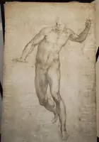 Dipinto a carboncino del 900 studio di uomo