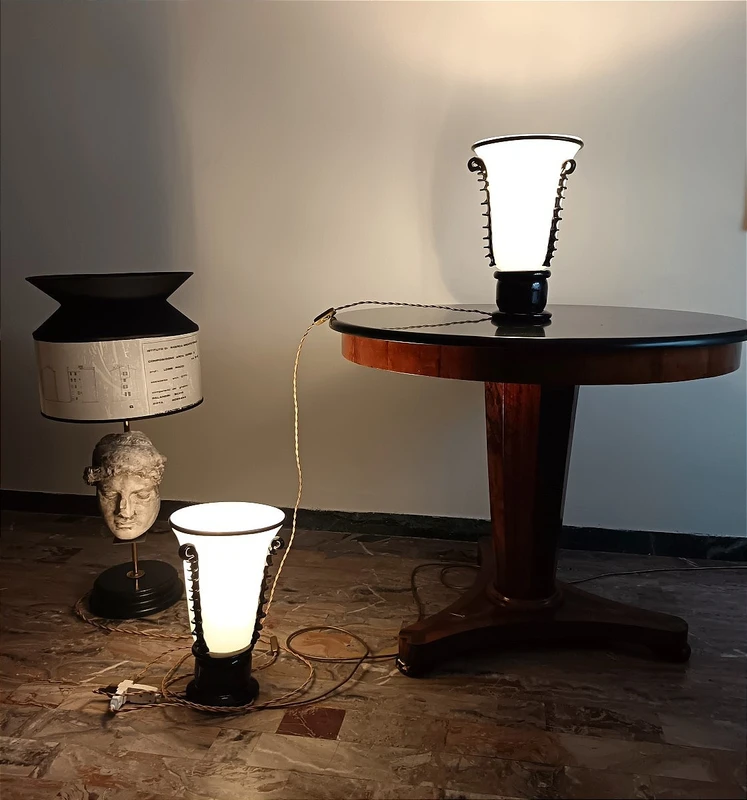 Pair of Murano glass paste vases 1940s Art Deco