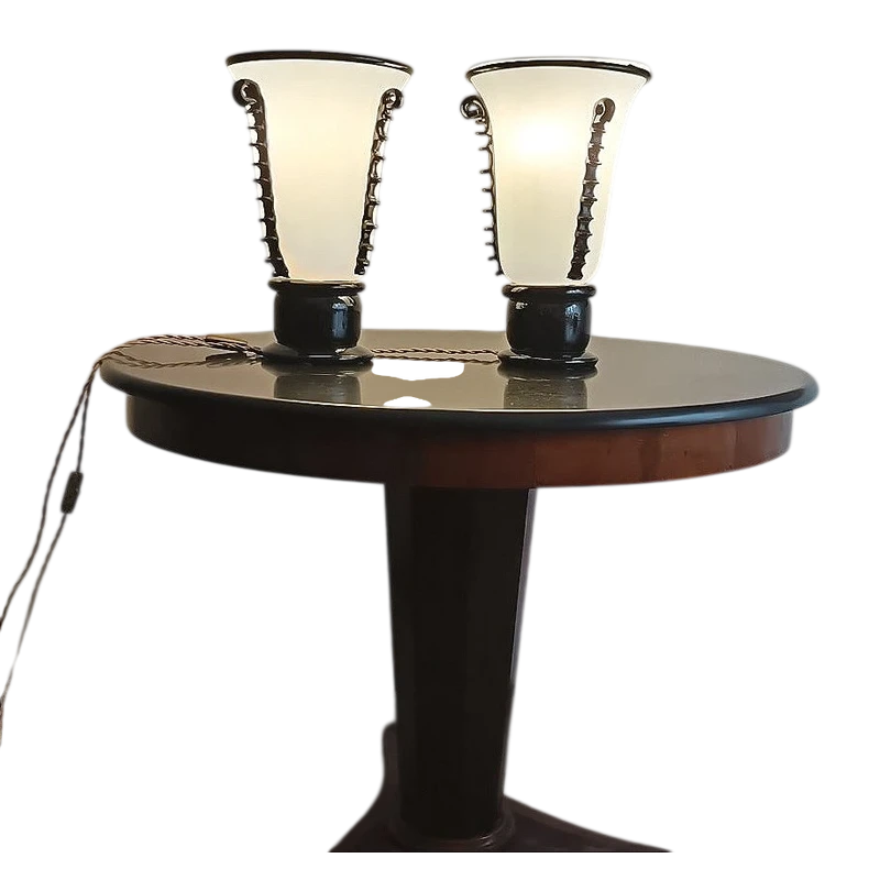 Pair of Murano glass paste vases 1940s Art Deco