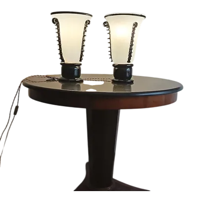 Paire de vases en pâte de verre de Murano 1940s Art Deco