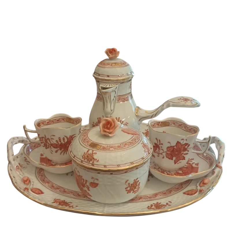 Servizio caffè Herend in porcellana, inizio XX secolo