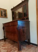 Bolognese walnut dresser with 1810 Empire mirror