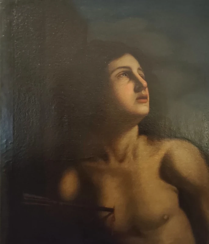 Oil on canvas dated 1600 - St. Sebastian, attributed to Cesare Gennari (1637-1688)