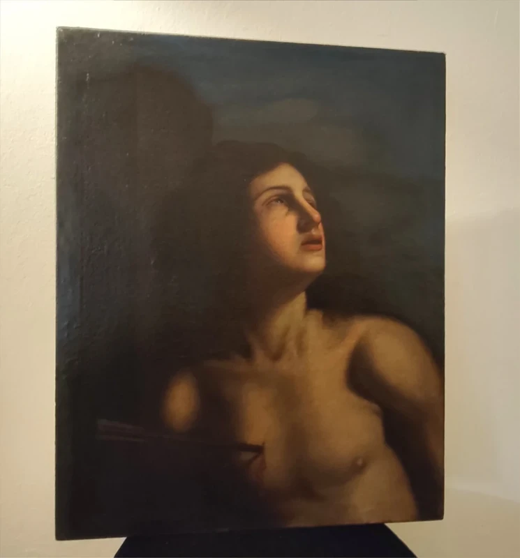 Oil on canvas dated 1600 - St. Sebastian, attributed to Cesare Gennari (1637-1688)