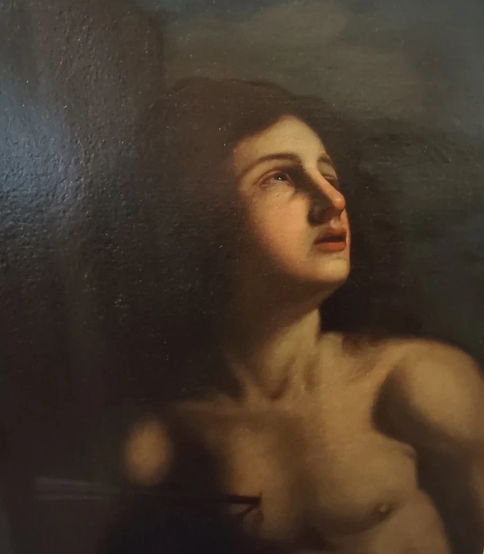 Oil on canvas dated 1600 - St. Sebastian, attributed to Cesare Gennari (1637-1688)