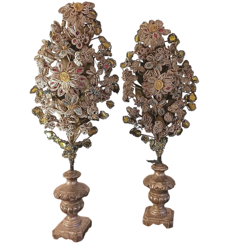 Coppia di palme XIII secolo con perline di Murano