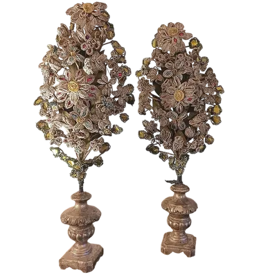 Coppia di palme XIII secolo con perline di Murano