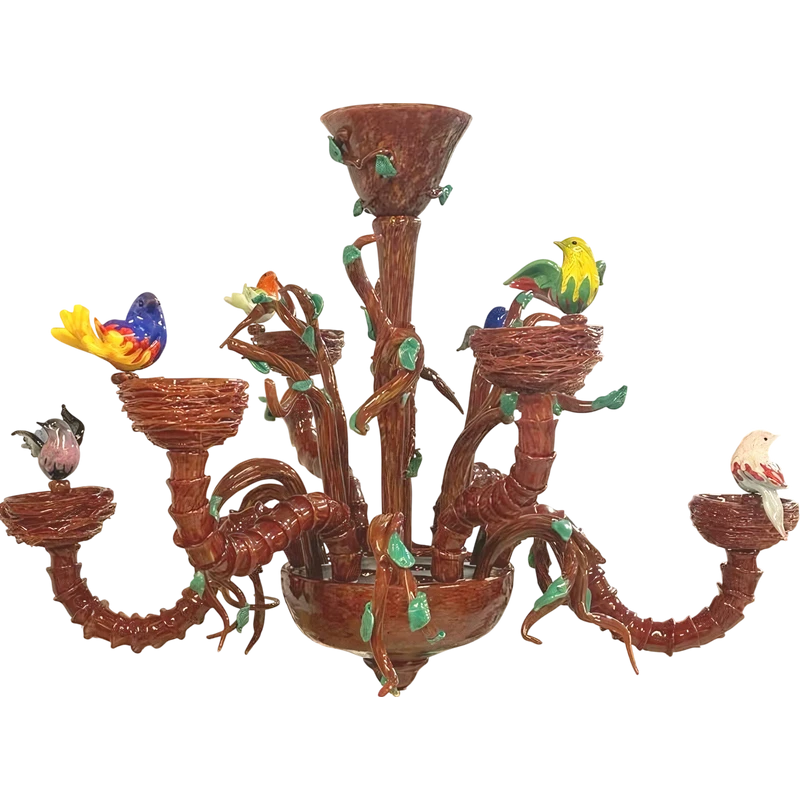 Paire de lustres Murano modèle Ca' Rezzonico 1960