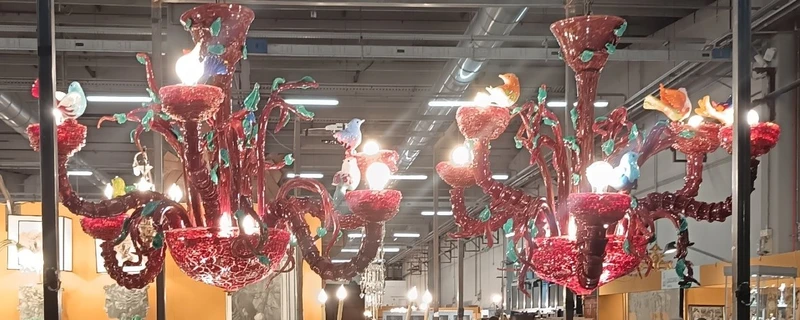 Coppia di lampadari Murano modello Ca’ Rezzonico 1960