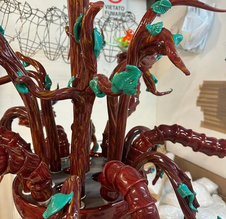 Coppia di lampadari Murano modello Ca’ Rezzonico 1960