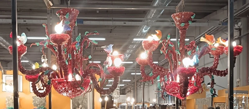 Coppia di lampadari Murano modello Ca’ Rezzonico 1960