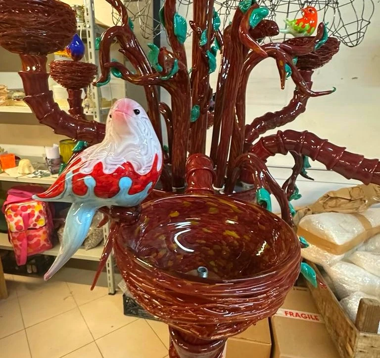 Coppia di lampadari Murano modello Ca’ Rezzonico 1960