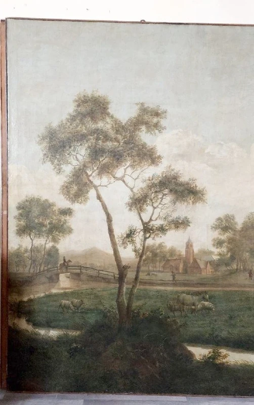 Grande dipinto olio su tela 2 mt x 1,50 mt- paesaggio animato - Charles Louis Verboeckhoven