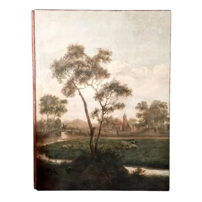 Grande peinture à l'huile sur toile 2 m x 1,50 m - paysage animé - Charles Louis Verboeckhoven